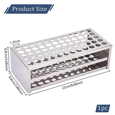 60-Hole 304 Stainless Steel Test Tube Display Stands(AJEW-WH0348-167P)-2