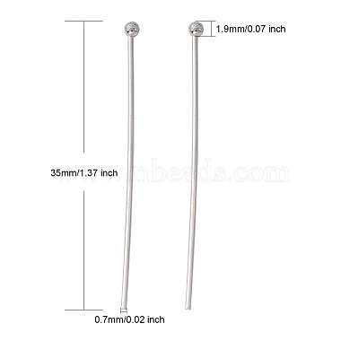 304 Stainless Steel Ball Head pins(STAS-N017-02-35mm)-2
