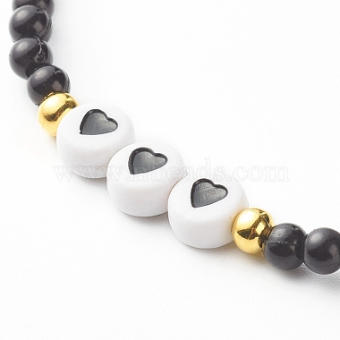 Pray & Love Acrylic Beads Stretch Bracelet Set for Gift(BJEW-JB06679)-6