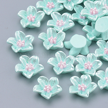 14mm SkyBlue Flower Resin Cabochons