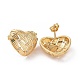 Cubic Zirconia Heart Stud Earrings(EJEW-C008-21G-01)-2