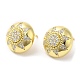 Rack Plating Brass Half Round with Sun Stud Earrings with Crystal Rhinestone for Women(EJEW-D059-14G)-1