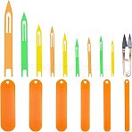 Sharp Steel Scissors, 6 Sizes Plastic Fishing Net Shuttle, Plastic Mending Fishing Net Tools, Mixed Color, 109~245x7~37x2.5~11mm(TOOL-FH0001-34)