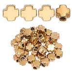 40Pcs 304 Stainless Steel Beads, Cross, Real 18K Gold Plated, 4x4x2.5mm, Hole: 1.4mm(STAS-HY0002-06G)