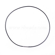 Waxed Polyester Cord Necklace Making, with 304 Stainless Steel Clasps, Black, 18.11 inch(46cm), 2mm(MAK-I011-05-A-01)