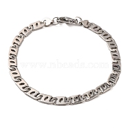 Tarnish Resistant 304 Stainless Steel Mariner Link Chain Bracelets, with 201 Stainless Steeel Findings, Stainless Steel Color, 8-7/8 inch(22.4cm)(BJEW-B078-53P)