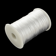 Polyester Cords, White, 2mm, about 98.42 yards(90m)/roll(NWIR-R019-02)