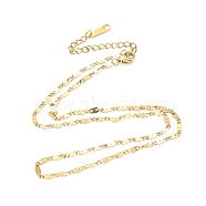304 Stainless Steel Dapped Chain Necklace for Women, Golden, 18.11 inch(46cm)(NJEW-A008-06G)