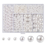 Imitation Pearl Acrylic Beads, Dyed, Round, White, 4~12x3.5~11.5mm, Hole: 1~2.7mm, 761pcs/box(SACR-FS0001-11)