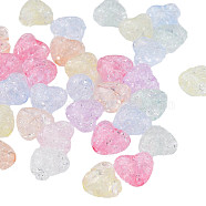 Transparent Crackle Acrylic Beads, Heart, Mixed Color, 9.5x10.5x6.5mm, Hole: 1.8mm, about 1190pcs/500g(MACR-N006-14-A01)