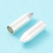 304 Stainless Steel Cord Ends, Bullet, Silver, 7.5x2.5mm, Hole: 2mm(STAS-P327-13S)