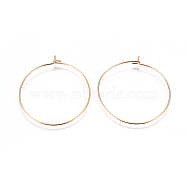 304 Stainless Steel Hoop Earrings Findings, Wine Glass Charms Findings, Golden, 35x0.6mm, 22 Gauge(STAS-F227-54D-G)