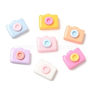 Cartoon Opaque Resin Cabochons, for Jewelry Making, Mixed Color, Camera, Rectangle, 10x12x6mm(RESI-C039-02G)