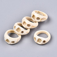 Resin Finger Rings, Imitation Gemstone, Antique White, US Size 7(17.3mm)(X-RJEW-N033-008-B01)