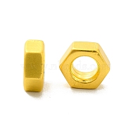 Rack Plating Alloy European Beads, Large Hole Beads, Hexagon, Matte Gold Color, 8x9x3.5mm, Hole: 4mm(FIND-I034-01MG)