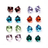 Faceted Cube Glass Cabochons, Mixed Color, 8x8x8mm(GGLA-L007C-M)