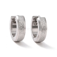 304 Stainless Steel Thick Hoop Earrings for Men Women, Stainless Steel Color, 12.5x13x4mm, Pin: 0.8mm(EJEW-G324-01P)