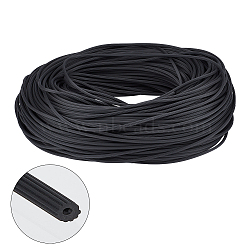 PVC Plastic Sealing Strip, for Door & Window Foam Seal Strip, Black, 3mm, about 80m/Bundle(AJEW-WH0314-365)