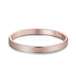 SHEGRACE Simple Elegant Stainless Steel Bangle, Frosted, Rose Gold, 1/4 inch(0.6cm), Inner Diameter: 2-1/4 inch(5.6cm)(JB264A)