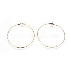 304 Stainless Steel Hoop Earrings Findings, Wine Glass Charms Findings, Golden, 35x0.6mm, 22 Gauge(STAS-F227-54D-G)