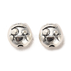 Tibetan Style Alloy Beads, Cadmium Free & Lead Free, Face, Antique Silver, 12x12x7mm, Hole: 2.5mm, about 332pcs/1000g(FIND-C043-029AS)