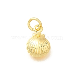 Brass Pendants, Conch, Rack Plating, Long-Lasting Plated, Lead Free & Cadmium Free, Real 18K Gold Plated, 12x8.5x3mm, Hole: 3mm(KK-Q040-05B-G)