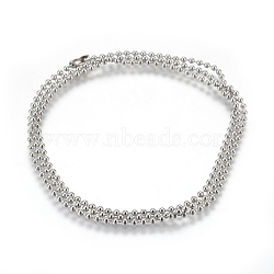 Stainless Steel Ball Chain Necklace Making, Stainless Steel Color, 30.3 inch(77cm), 2.5mm(MAK-L019-01B-P)