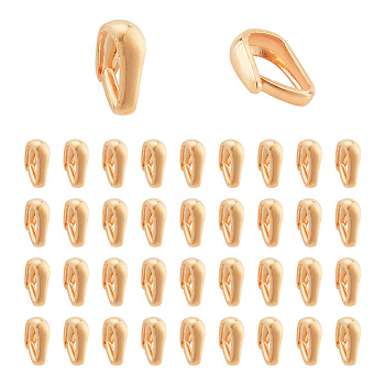 Elite 50Pcs Brass Snap on Bails, Teardrop, Real 18K Gold Plated, 5.5x3.5x4mm