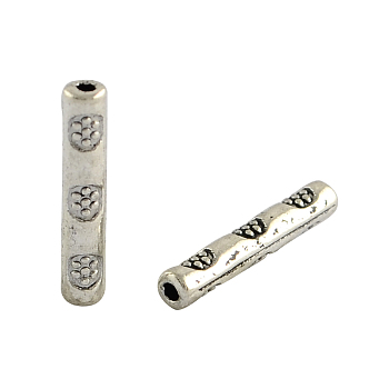 Tibetan Style Alloy Tube Beads, Cadmium Free & Lead Free, Antique Silver, 14x2.5mm, Hole: 1mm