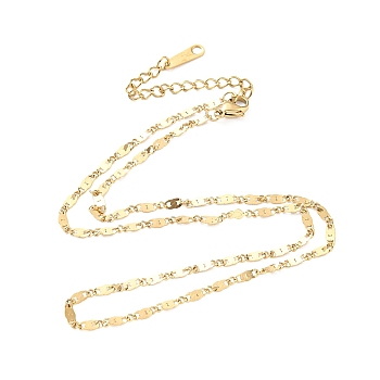 304 Stainless Steel Dapped Chain Necklace for Women, Golden, 18.11 inch(46cm)