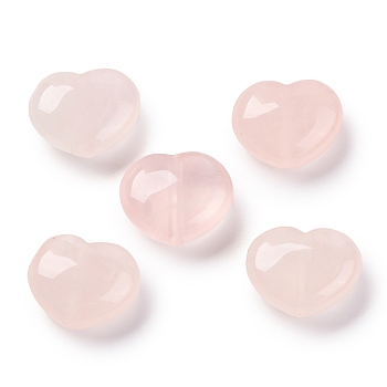 Natural Rose Quartz Beads, Heart, 8.5x10.5x5mm, Hole: 1mm