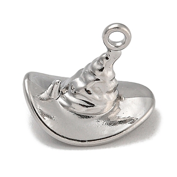 Rack Plating Alloy Pendant, Lead Free & Cadmium Free, Hat Charms, Platinum, 13x14.5x11.5mm, Hole: 1.5mm