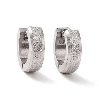 304 Stainless Steel Thick Hoop Earrings for Men Women, Stainless Steel Color, 12.5x13x4mm, Pin: 0.8mm