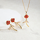 Plastic Rose Flower Jewelry Set(ZU1827)-2