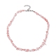 Synthetic Cherry Quartz Glass Chip Beaded Necklace(NJEW-JN04615-02)-4
