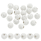 Pandahall Elite 20Stk. runde 925 strukturierte Perlen aus Sterlingsilber(STER-PH0002-18)-2