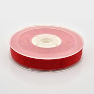 Polyester Velvet Ribbon for Gift Packing and Festival Decoration, Red, 5/8 inch(15mm), about 25yards/roll(22.86m/roll)(SRIB-M001-15mm-235)