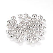 Brass Spacer Beads, Rondelle, Nickel Free, Real Platinum Plated, 5x3mm, Hole: 2.5mm(KK-T016-17P)