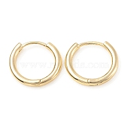 Brass Huggie Hoop Earrings, Light Gold, 12 Gauge, 14.5x15.5x2mm, Pin: 0.9mm(KK-C024-16A-KCG)