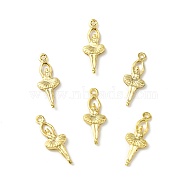 Brass Pendants, Cadmium Free & Lead Free, Ballet Charm, Real 24K Gold Plated, 18.5x7x1.7mm, Hole: 1.2mm(KK-O143-02G)