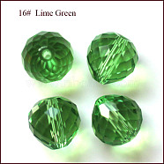 Imitation Austrian Crystal Beads, Grade AAA, Faceted, Teardrop, Lime Green, 10mm, Hole: 0.9~1mm(SWAR-F067-10mm-16)