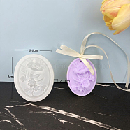 Flower Food Grade DIY Pendant Silicone Molds, Resin Casting Molds, For UV Resin, Epoxy Resin Jewelry Making, White, 80x66x23mm(PW-WG62604-02)