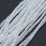 Electroplate Glass Beads Strands, AB Color Plated, Faceted, Rondelle, Clear AB, 2.5x1.5mm, Hole: 0.5mm, about 197~201pcs/strand, 12.9 inch(33cm)(X-EGLA-J144-AB-A01)