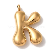 Ion Plating(IP) 304 Stainless Steel Pendants, Letter Charm, Golden, Letter K, 25.5x17x6mm, Hole: 2mm(STAS-M017-08G-11)