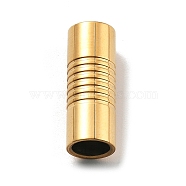 304 Stainless Steel Magnetic Clasps, Column, Ion Plating(IP), Real 18K Gold Plated, 21x8mm, Hole: 6mm(STAS-B082-02C-G)