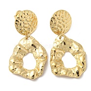 Ion Plating(IP) 304 Stainless Steel Dangle Stud Earrings, Twist Donut, Real 18K Gold Plated, 47x24.5mm(EJEW-K269-06G)
