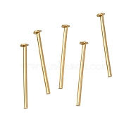 Brass Flat Head Pins, Lead Free & Cadmium Free, Real 24K Gold Plated, 10x0.8mm, Head: 1mm(KK-H502-01A-G)