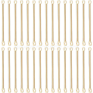 50Pcs Brass Connector Charms, Bar Shape, Real 18K Gold Plated, 30x2x1.5mm, Hole: 1mm, 50pcs/box(KK-BC0008-98)