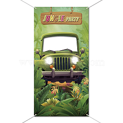 Polyester Photo Backdrop, for Party Decoration, with Plastic Non-Trace Wall Picture Hook and Iron Curtain Clips, Rectangle, Car, 1800x900mm(HJEW-WH0081-001)