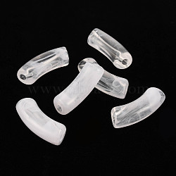 Acrylic Beads, Imitation Gemstone, Curved Tube, White, 34.5x13x11mm, Hole: 3.5mm, about 155pcs/500g(SACR-S678-001)